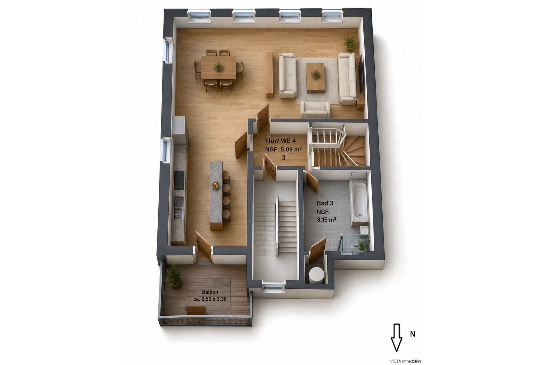 Dachgeschosswohnung — Ansicht 21
