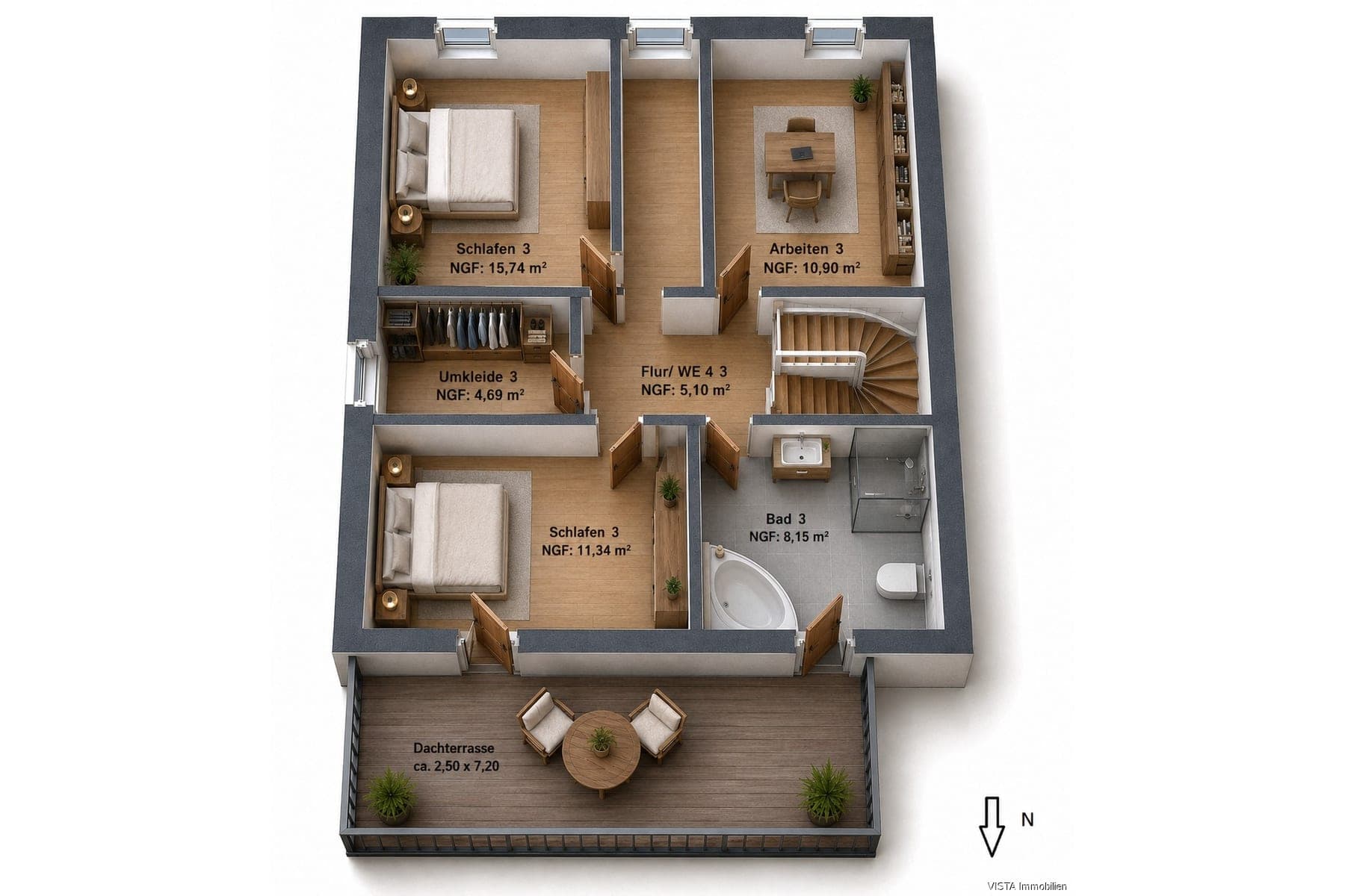 Dachgeschosswohnung — Ansicht 22
