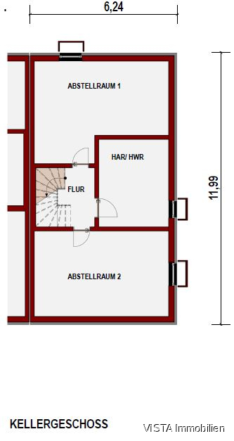 Grundriss Keller Doppelhaush�lfte Darmstadt / Eberstadt