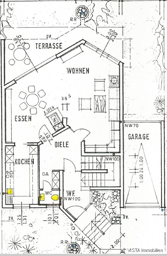 Grundriss Erdgeschoss Zweifamilienhaus Fischbachtal-Niedernhausen