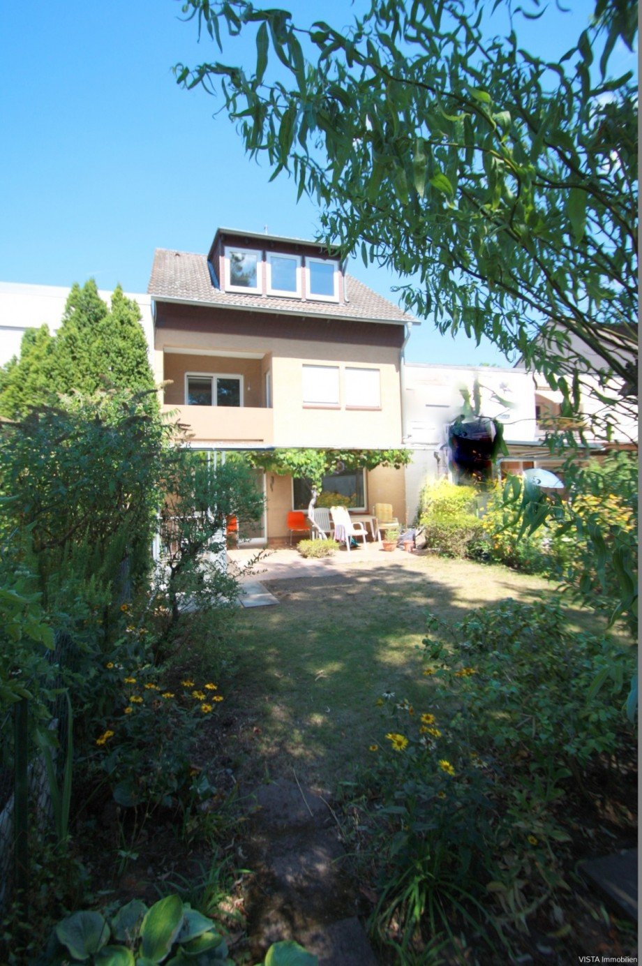 R�ckansicht v. Garten Reihenhaus Darmstadt