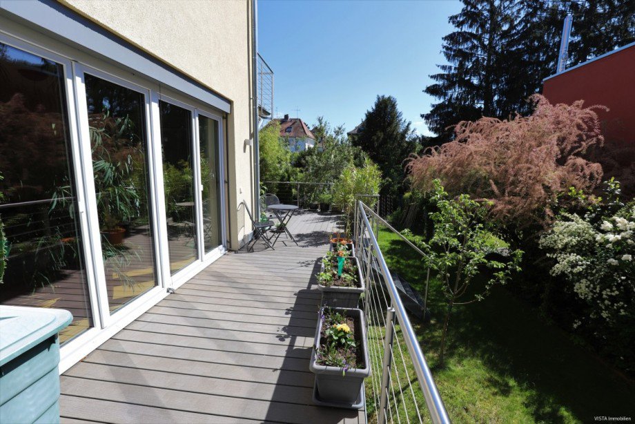 Terrasse S�d-Seite Maisonettewohnung Darmstadt