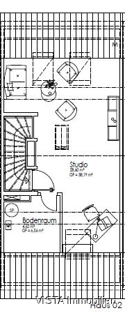 Grundriss DG-Haus 2 Reihenmittelhaus Darmstadt / Wixhausen