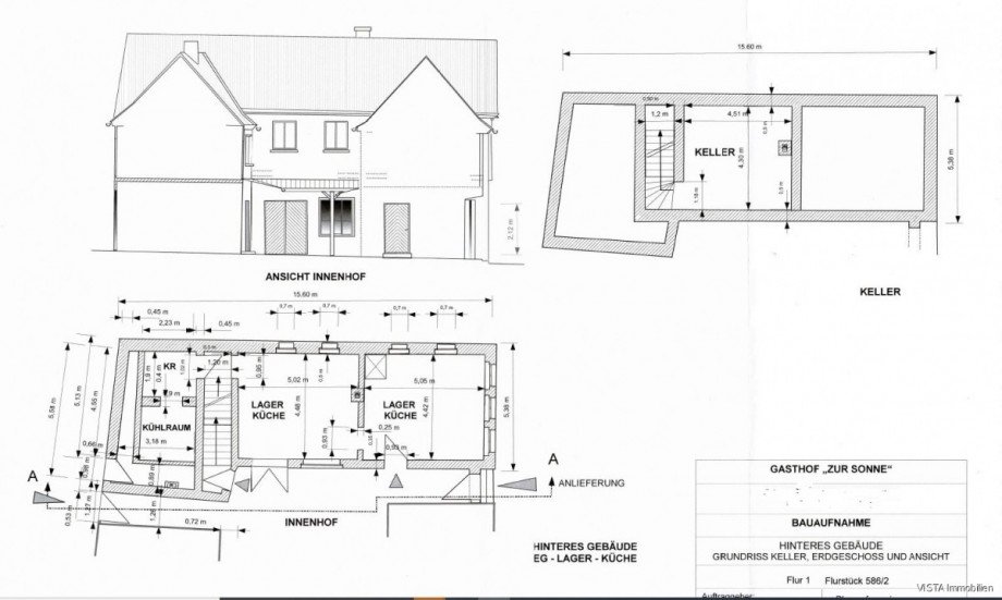 Grundriss Keller, Erdgeschoss Hinteres Geb�ude Haus Ro�dorf