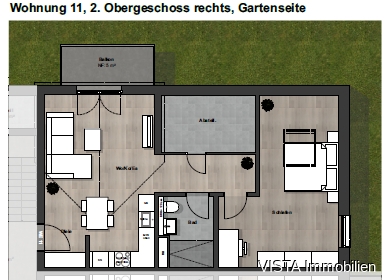 Grundriss Dachgeschosswohnung Darmstadt / Arheilgen