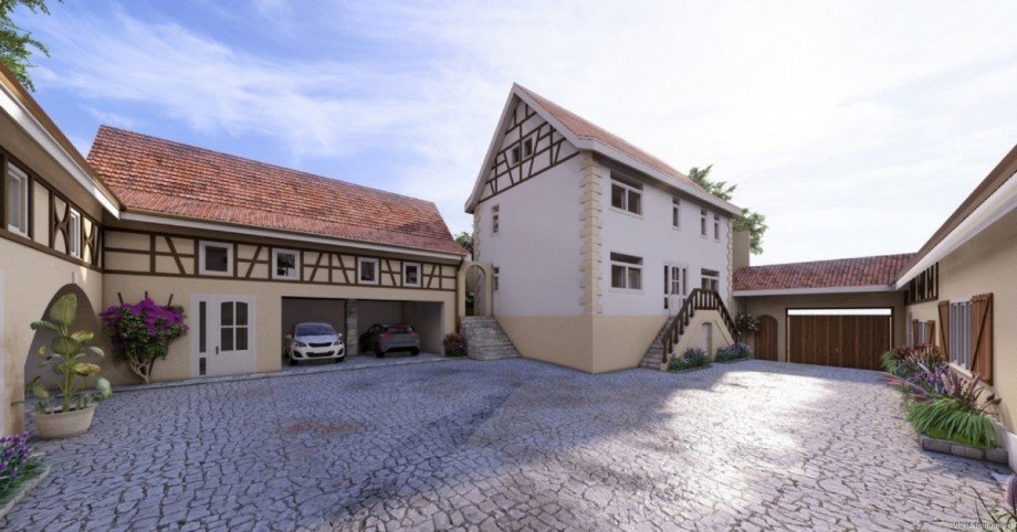 Ansicht Innenhof Einfamilienhaus Seeheim-Jugenheim / Ober-Beerbach