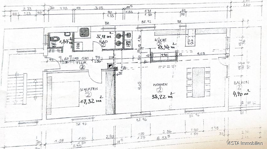 Grundriss 1. Obergeschoss Mehrfamilienhaus Darmstadt