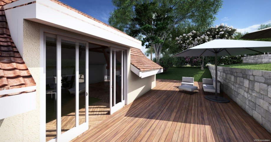 Terrasse Scheune rechts Einfamilienhaus Seeheim-Jugenheim / Ober-Beerbach