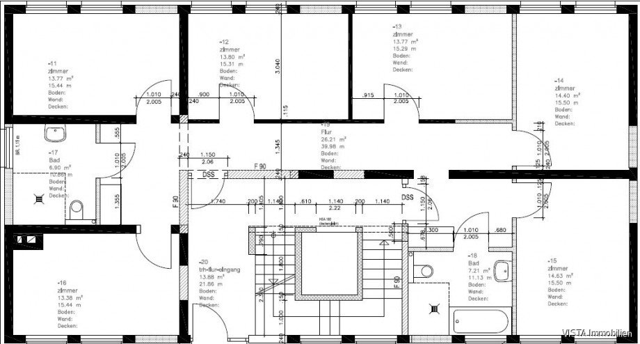 Grundriss Erdgeschoss Mehrfamilienhaus Darmstadt-Dieburg
