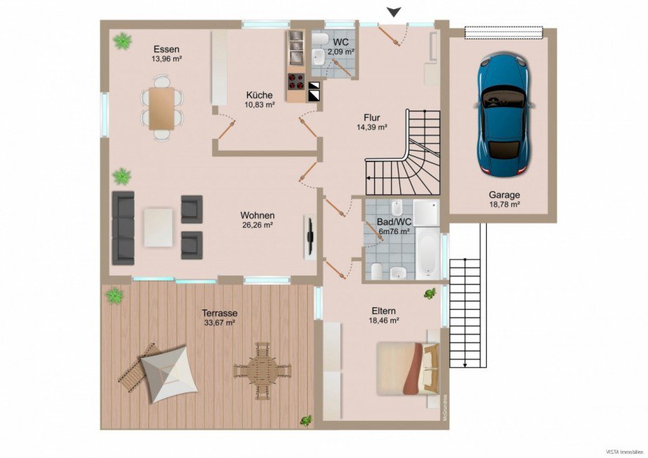 Hochparterre Einfamilienhaus Darmstadt