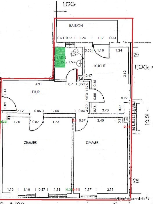 Grundriss Etagenwohnung Darmstadt