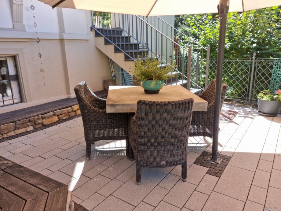 West-Terrasse Ansicht 2 Etagenwohnung Bensheim / Auerbach