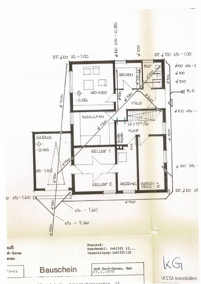 Grundriss Untergeschoss... Zweifamilienhaus B�ttelborn / Klein-Gerau