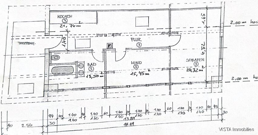 Grundriss Dachgeschoss Mehrfamilienhaus Darmstadt