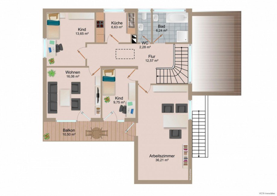 1. Obergeschoss Einfamilienhaus Darmstadt