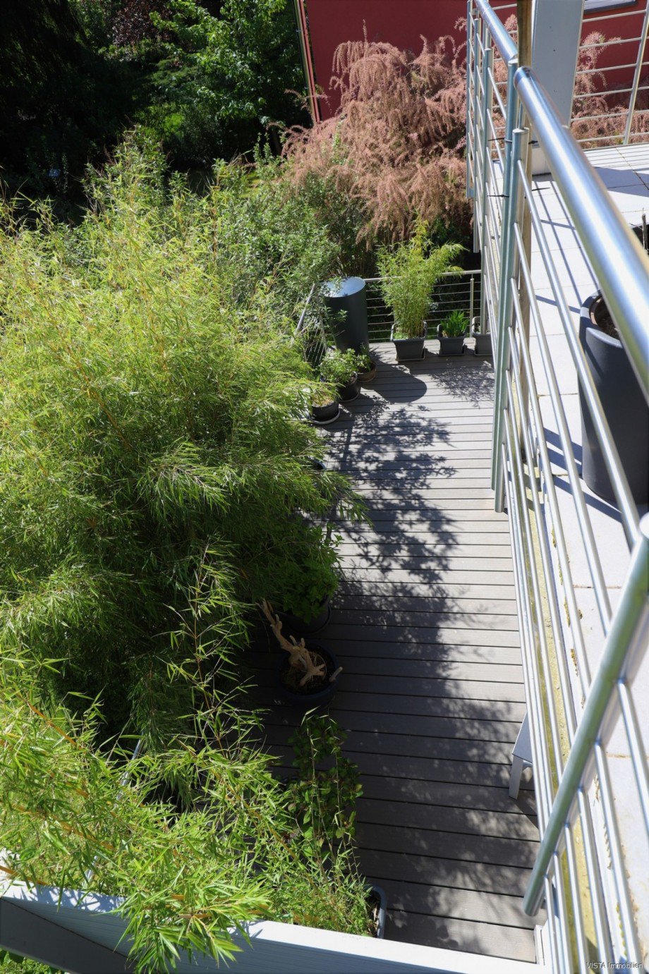 Terrassenansicht Ansicht von oben Maisonettewohnung Darmstadt