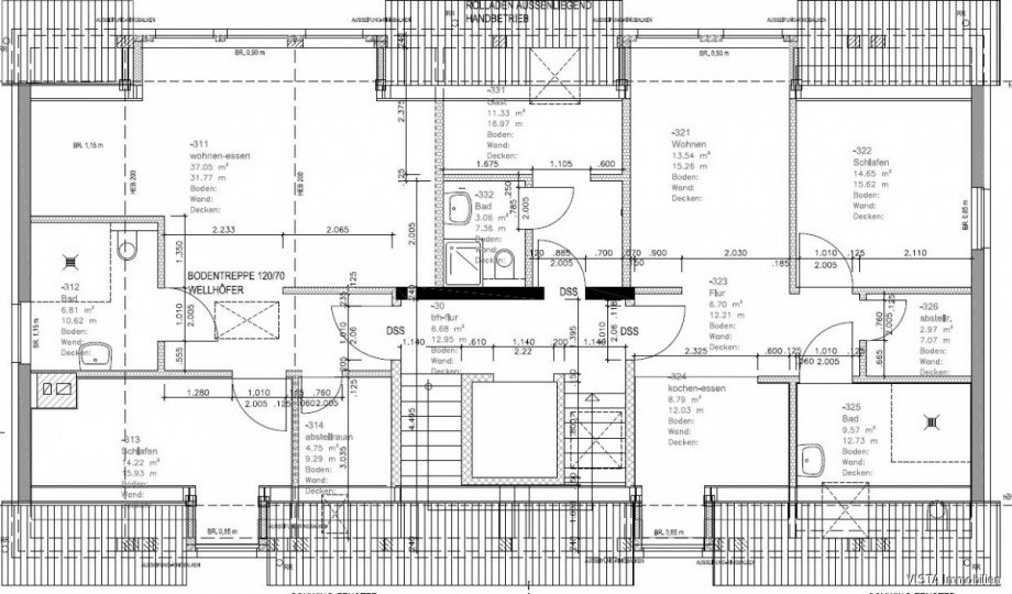 Grundriss Dachgeschoss Mehrfamilienhaus Darmstadt-Dieburg