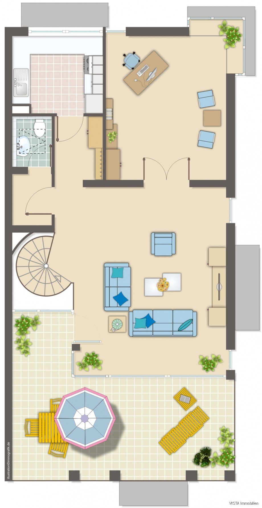 Grundriss DG Maisonettewohnung Darmstadt