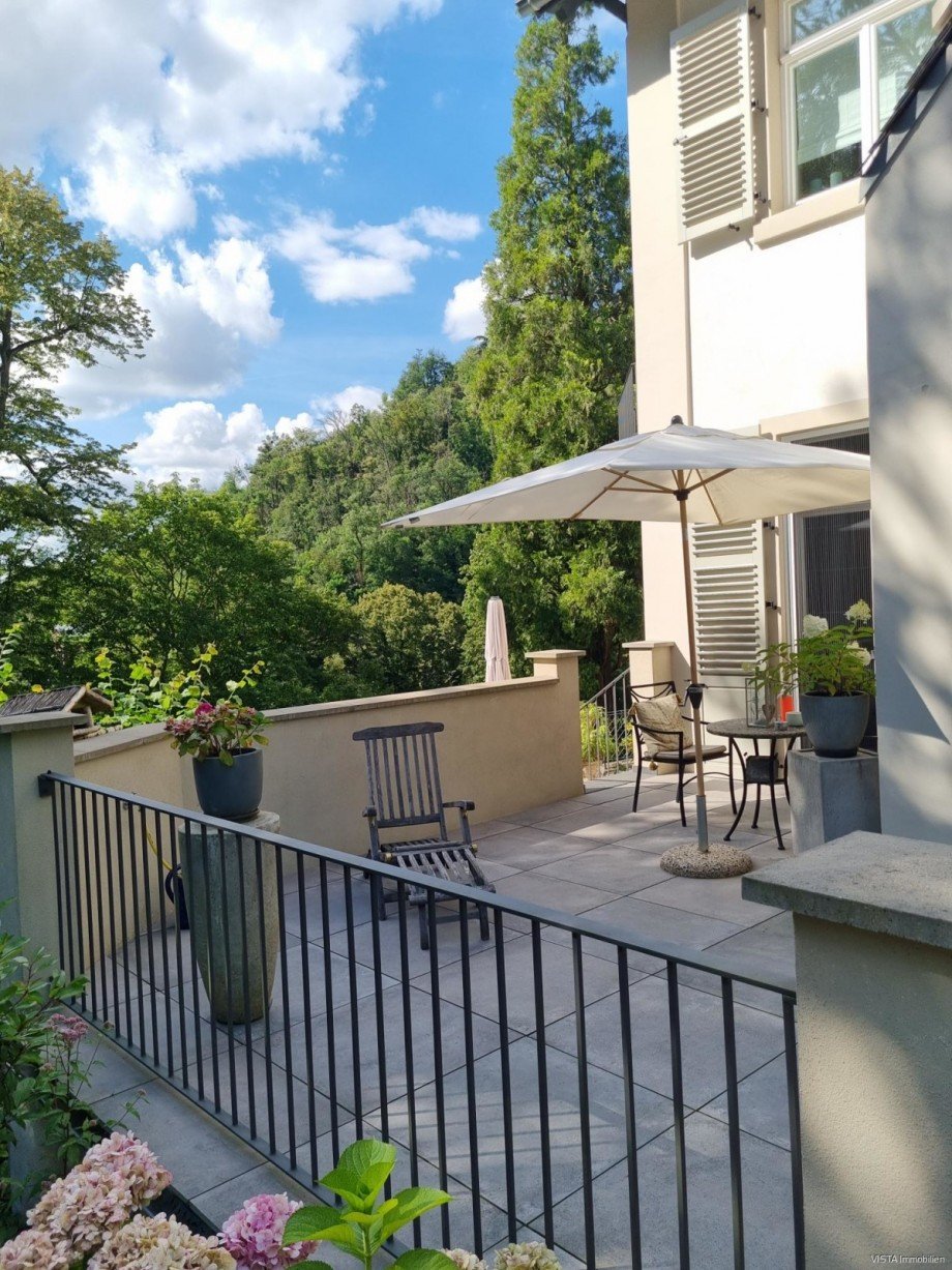 S�d-Terrasse Ansicht 4 Etagenwohnung Bensheim / Auerbach