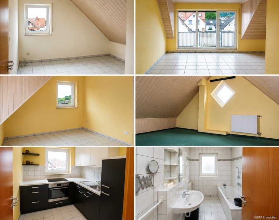 Collage Dachgeschosswohnung Ober - Ramstadt