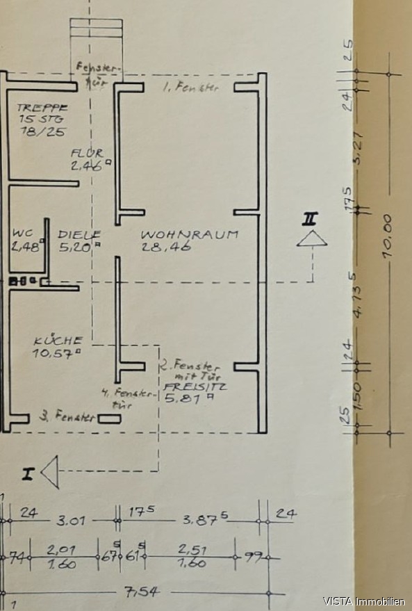 Grundriss EG Reihenendhaus Darmstadt / Arheilgen