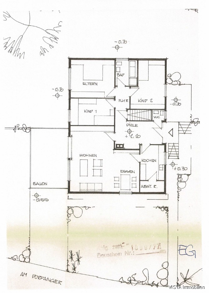 Grundriss Erdgeschoss.. Zweifamilienhaus B�ttelborn / Klein-Gerau