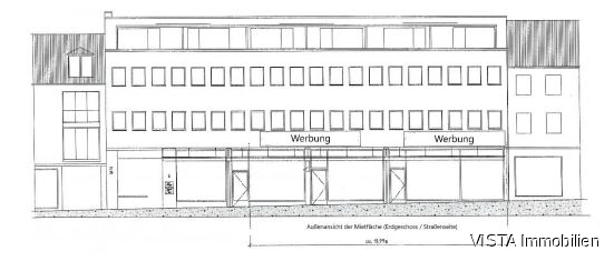Aussenansicht Darmstadt Einzelhandel **VISTA Immobilien** Vielseitig nutzbare Ladenfl�che mit gro�er Schaufensterfront