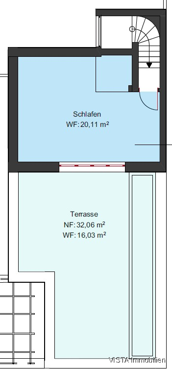 Grundriss Dachgeschoss Maisonettewohnung Darmstadt