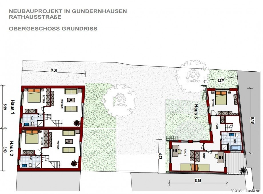 Grundriss Obergeschoss Einfamilienhaus Ro�dorf-Gundernhausen
