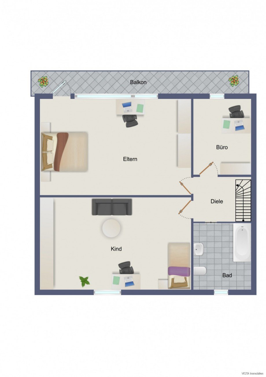 1. Obergeschoss Reiheneckhaus Darmstadt / Arheilgen