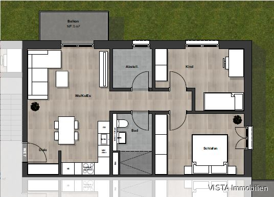 Grundriss-Whg. Nr. 7 Etagenwohnung Darmstadt / Arheilgen