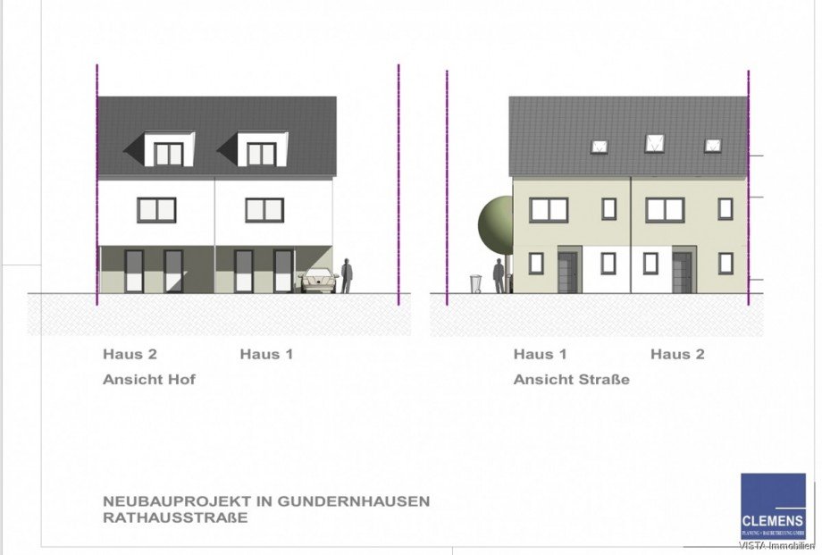 Ansichten 1und 2 Einfamilienhaus Ro�dorf-Gundernhausen