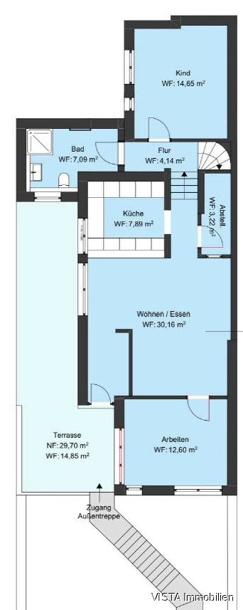 Grundriss Untergeschoss Maisonettewohnung Darmstadt