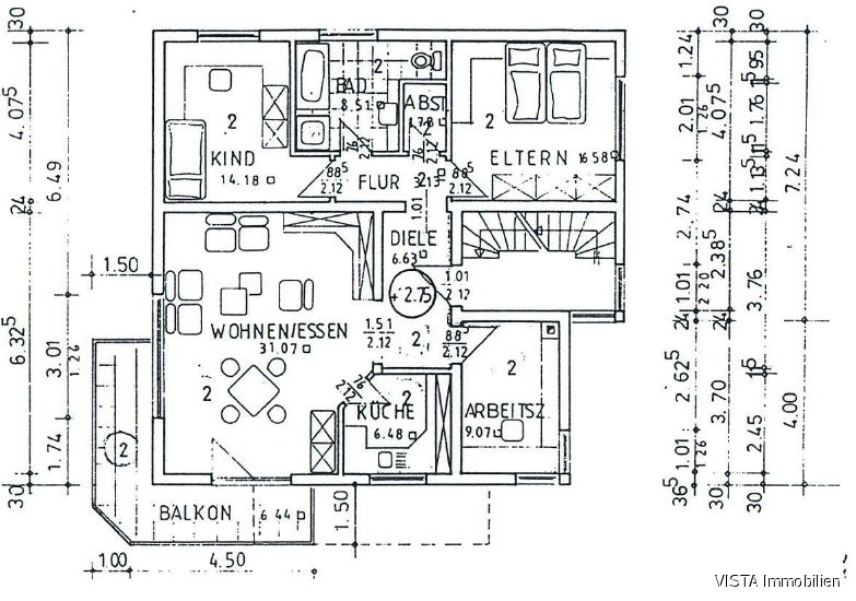Grundriss Etagenwohnung Gro�-Bieberau